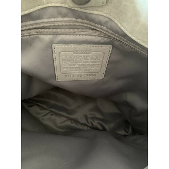 Coach Kristen Hobo Bag Taupe Beige Leather L Double Chain Handles - Picture 4 of 8